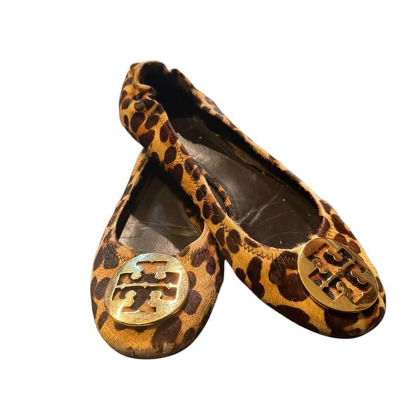 Tory Burch Shoes - Tory Burch Pony Hair Leopard Print Reva Ballet Flats Size 9.5